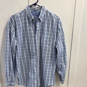 Sun River Blue & White Plaid Men's Button-Down Shirt